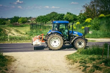 Reims, Fransa, 13 Mayıs 2025. Reims yakınlarında şampanya bağları. Şampanya şarapları dünya çapında bilinir ve eşsizdir çünkü sadece Fransa 'nın bu bölgesinde yetişir. Baharda yapraklar büyümeye başlar..