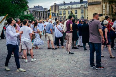 Reims, Fransa, 31 Mayıs 2025 Eğlence, Jean d 'Arc önderliğindeki Charles VII' nin taç giyme töreninde 17 Temmuz 1429 'da Reims' de gerçekleşti..