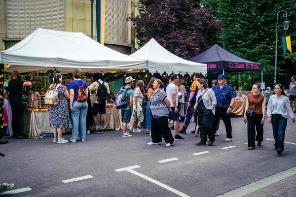 Reims, Fransa, 31 Mayıs 2025 Turistler, Jean d 'Arc önderliğindeki Charles VII' nin taç giyme törenine 17 Temmuz 1429 'da Reims Katedrali' nde katıldılar..