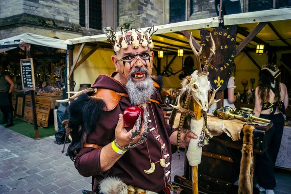 Reims, Fransa, 31 Mayıs 2025 Eğlence, Jean d 'Arc önderliğindeki Charles VII' nin taç giyme töreninde 17 Temmuz 1429 'da Reims' de gerçekleşti..