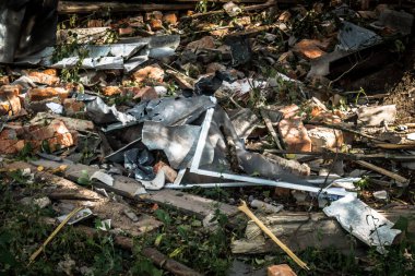 Kharkiv, Ukrayna, 25 Temmuz 2025 Rusya Kharkiv 'deki hastaneyi güdümlü hava bombasıyla vurdu. Grev sonucunda, binanın ikinci katı ve çatısı kısmen tahrip edildi..