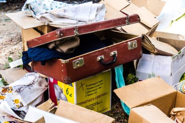 Kharkiv, Ukrayna, 26 Temmuz 2025 Rusya Kharkiv 'deki bir yerleşim yerini güdümlü hava bombasıyla bombaladı. Bina hasar gördü. Siviller Rus saldırılarının başlıca hedefleri..