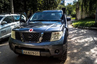 Kharkiv, Ukrayna, 31 Temmuz 2025 Ukrayna 'nın ön cephesi yakınlarındaki Harkiv caddeleri. Şehir savaş bölgelerine çok yakın ve her gün Rus İHA 'ları ya da füzeleri tarafından saldırıya uğruyor..