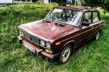 Donbass, Ukrayna, 9 Ağustos 2025, Lada, Rus otomobil üreticisi AvtoVAZ 'nin bir markasıdır..
