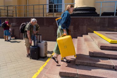 Kharkiv, Ukrayna, 11 Ağustos 2025 Kharkiv tren istasyonu doğu bölgesindeki yolcuların nakli için çok önemlidir. Şehir savaş bölgelerine yakın ve saldırı tehlikesi altında..