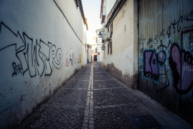 Cordoba, Spain, October 2, 2025 Streets and cityscape of the historic district in downtown Cordoba. It was founded in 1613 by the Jesuit Order. Because of this, Cordoba earned the nickname La Docta.