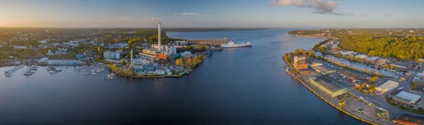 Panorama Aerial View Flenburg Power Plant Flensburger Frde Aerial View — Stock Photo, Image