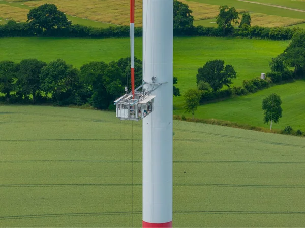 Inspection Engineer Preparing Progress Check Wind Turbine Wind Farm Repair — Stockfoto