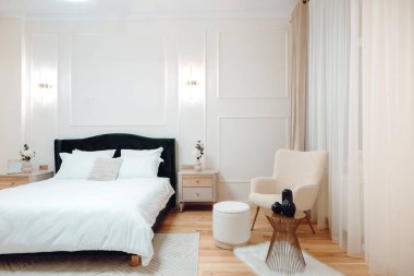 Master bedroom interior in luxury apartment