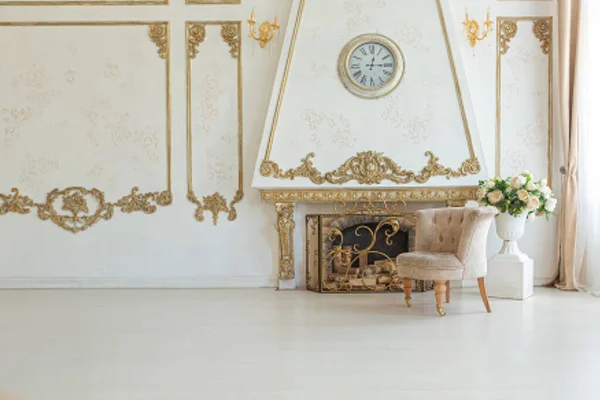 Luxe Duur Interieur Van Een Grote Barokke Koninklijke Woonkamer Antieke — Stockfoto