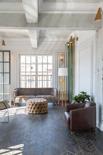 Design Chic Luxueux Chambre Hôtes Avec Des Meubles Anciens Murs — Photo