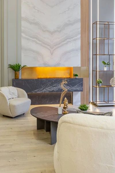 Interior Elegant Lux Apartamentului Modern Studio Culori Pastelate Verzi Elemente — Fotografie, imagine de stoc