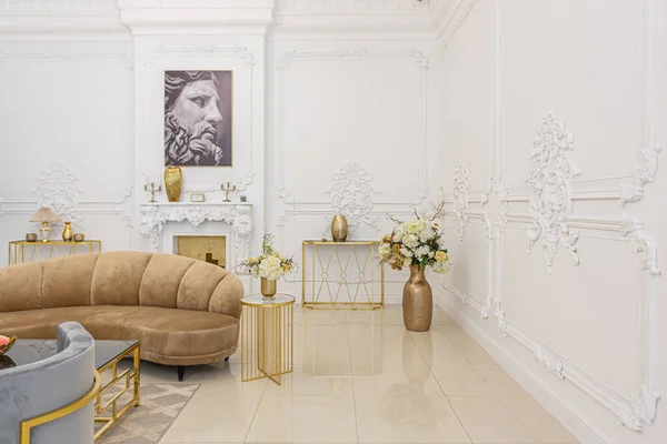 Interior Elegant Lux Într Vechi Stil Antic Apartament Plan Deschis — Fotografie, imagine de stoc