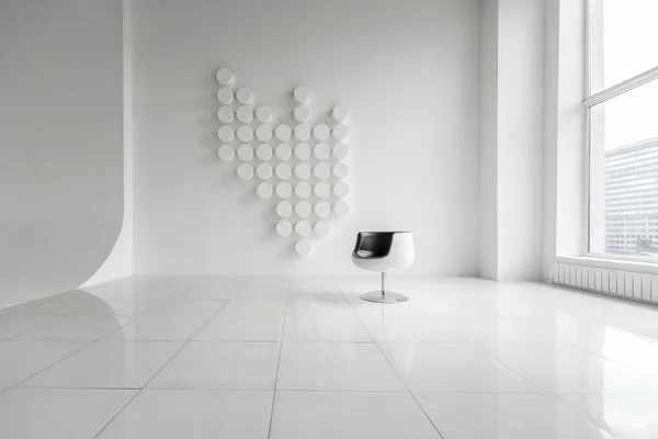 Modern Futuristic Contemporary Interior Extra White Color Stylish Chair Decorative — Stock Photo, Image