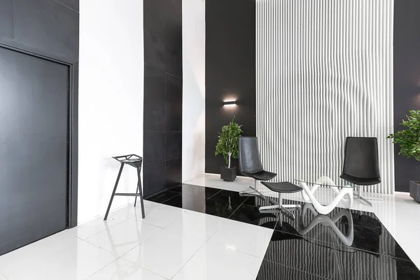 Lujoso Futurista Moderno Interior Moda Contraste Con Los Colores Blanco — Foto de Stock