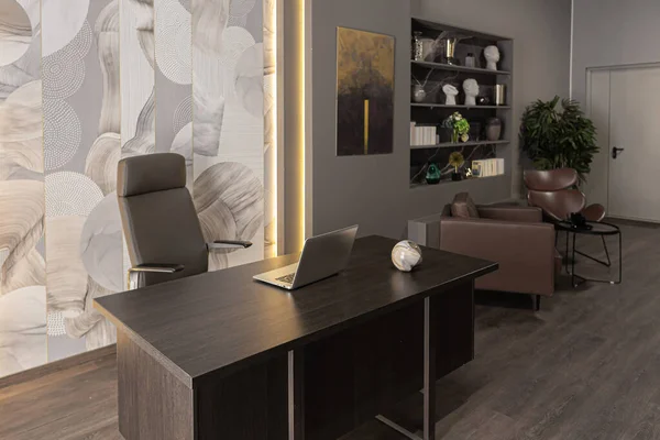 Elegante Interni Lusso Home Office Appartamento Brutale Ultramoderno Nei Colori — Foto Stock