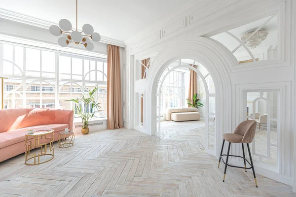 Appartamento Lusso Bianco Come Neve Interno Con Arredamento Stile Egiziano — Foto Stock