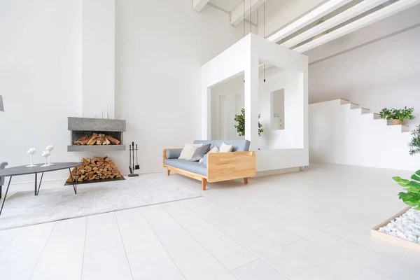 Apartamento Estúdio Design Moderno Luxo Com Layout Gratuito Estilo Mínimo — Fotografia de Stock