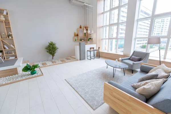 Apartemen Studio Desain Modern Mewah Dengan Tata Letak Gratis Dengan — Stok Foto