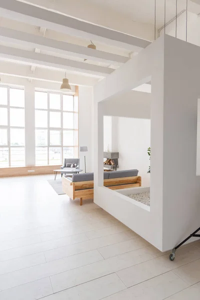 Luxury Fashionable Modern Design Studio Apartment Free Layout Minimal Style — Stock Photo, Image