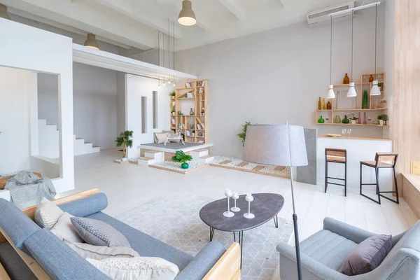Luxe Modieus Modern Design Studio Appartement Met Een Gratis Lay — Stockfoto