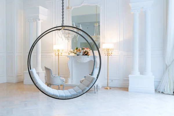 stock image modern light clean rich baroque style interior with swing