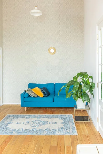 Interior Study Style Loft Brick Wall Wooden Flooring Large Bright — Stock Photo, Image