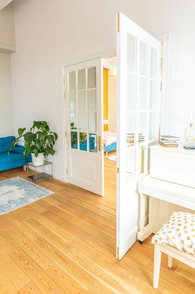 Appartement Deux Pièces Très Lumineux Clairsemé Dans Style Design Scandinave — Photo