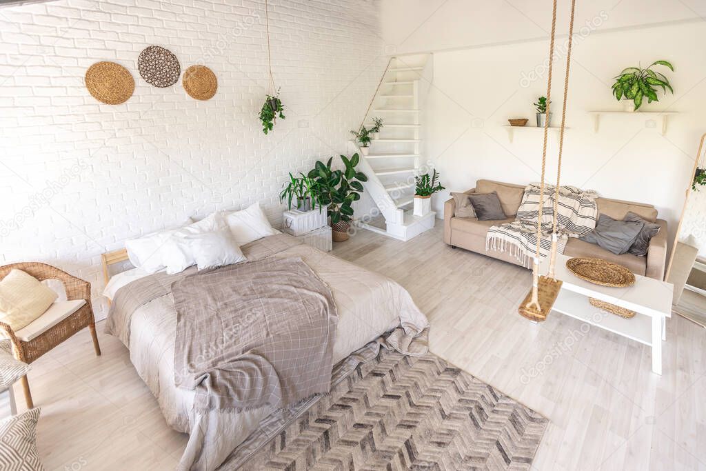 Diseño Dormitorio Lujo Una Casa Campo Rústica Estilo Minimalista