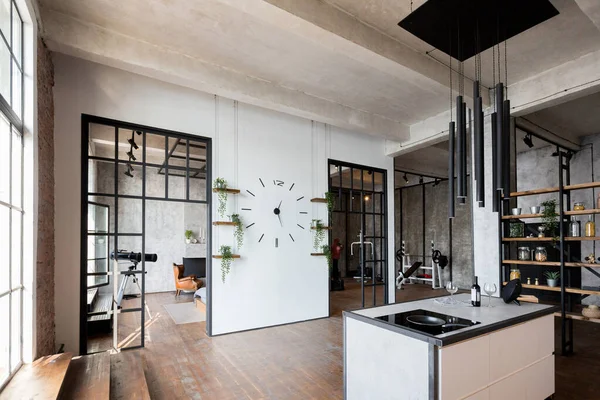 Apartemen Studio Mewah Dengan Tata Letak Gratis Dalam Gaya Apartemen — Stok Foto