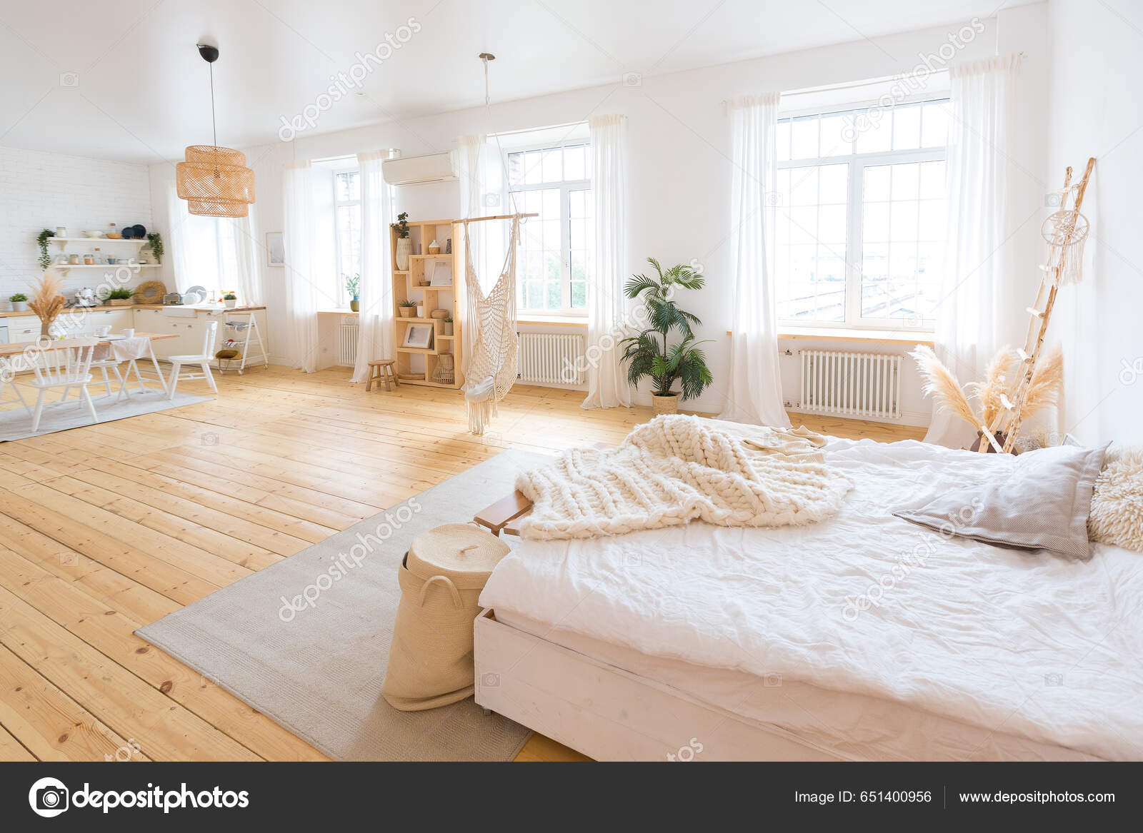 Cute Cozy Light Interior Design Apartment Free Layout Kitchen