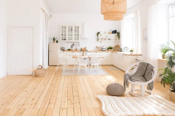 Mutfak Yatak Odalarının Bedava Tasarımı Ile Dairenin Hoş Rahat Tasarımı — Stok fotoğraf