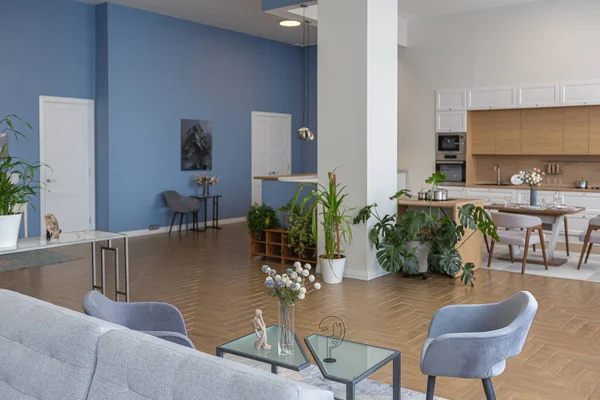 Minimalistisch Modern Interieur Enorme Lichte Appartement Met Een Open Plan — Stockfoto