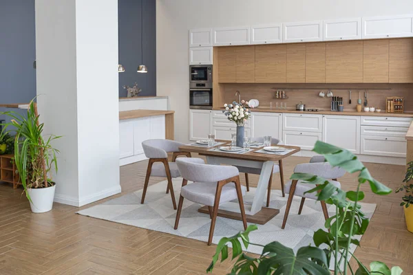 Minimalistisch Modern Interieur Enorme Lichte Appartement Met Een Open Plan — Stockfoto