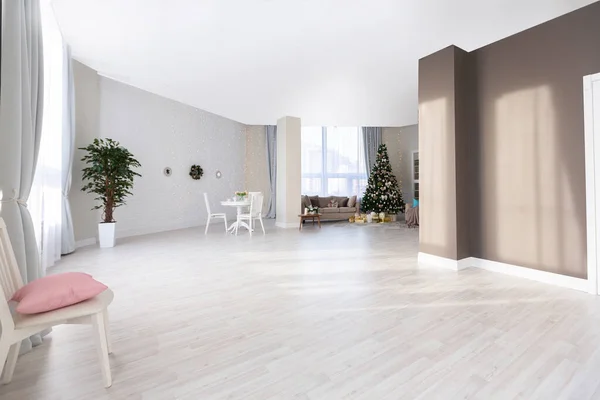Lyxig Rik Dyr Lägenhet Interiör Ljusa Färger Snygg Modern Minimalistisk — Stockfoto