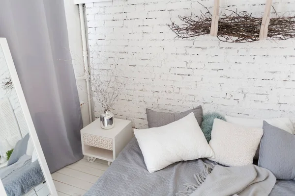 Spacious Stylish Modern Trendy Loft Apartment White Light Colors Large — Stock Photo, Image