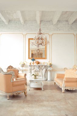 Barok tarzı duvarlarında altın süslemeler ve altın boyalı lüks mobilyalarla çok zengin bir daire..