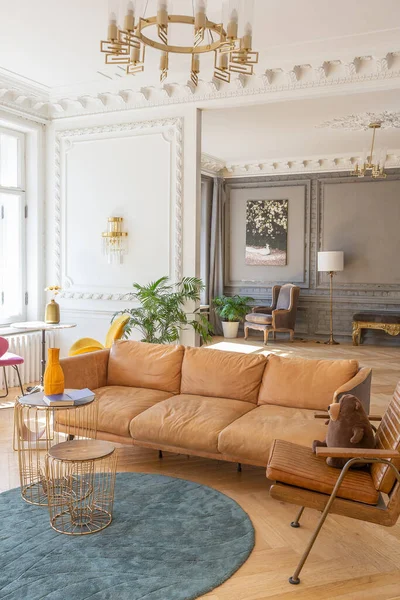 Luxury Interior Spacious Apartment Old 19Th Century Historical House Modern — Stock Photo, Image