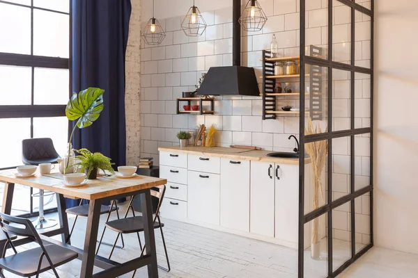 Design Moderno Luxo Aconchegante Pequeno Apartamento Estúdio Estilo Escandinavo — Fotografia de Stock