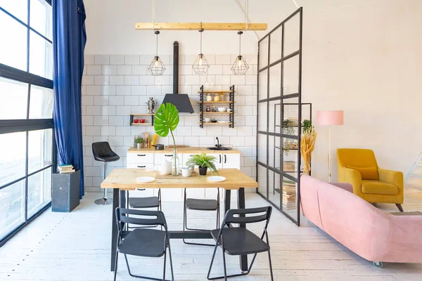 Luxe Modern Design Van Een Gezellig Klein Scandinavisch Studio Appartement — Stockfoto