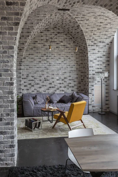 Design Luxe Moderne Appartement Brutal Intérieur Avec Des Arches Dans — Photo