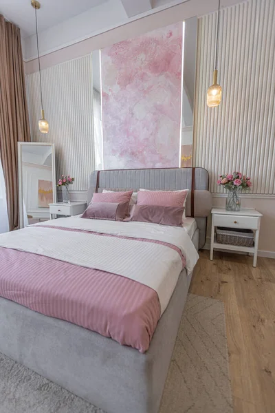 modern style bedroom Soft cement blush with coral pink . AI Generated  23775684 Stock Photo at Vecteezy