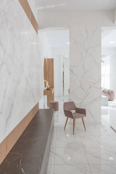 Light Luxury Interior Design Modern Apartment Minimalist Style Marble Trim — Stock Photo, Image