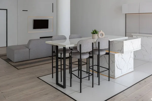 Design Luxo Moderno Minimalista Uma Casa Cara Com Guarnição Mármore — Fotografia de Stock