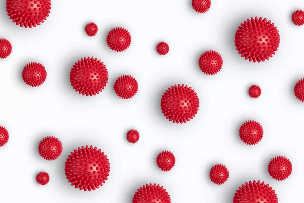 Abstract Background Red Balls White Covid Virus Pandemic Protection Concept — Stock Photo, Image