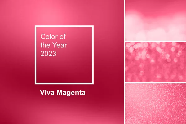 Nova Cor Moda Ano 2023 Viva Magenta Amostra Paleta Cores — Fotografia de Stock
