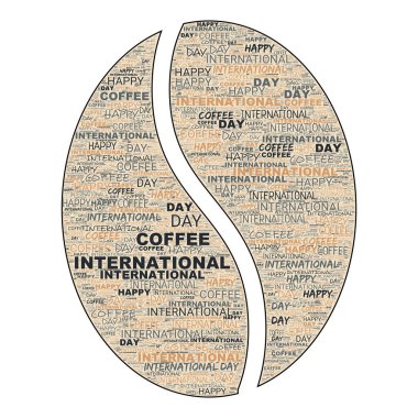 Kahve çekirdeği şeklinde bulut kolajlı uluslararası kahve günü. Uluslararası Kahve Günü 1 Ekim 'i kutladı