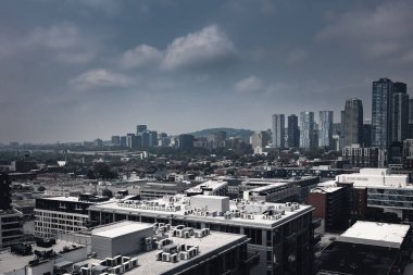 Montreal City manzarası yukarıdan şehir merkezinde