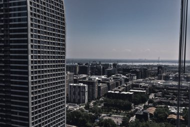 Montreal City manzarası yukarıdan şehir merkezinde