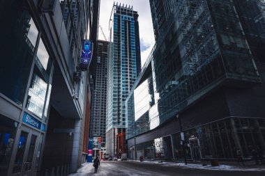 Montreal Quebec şehir merkezi Kanada Kuzey Amerika kışı